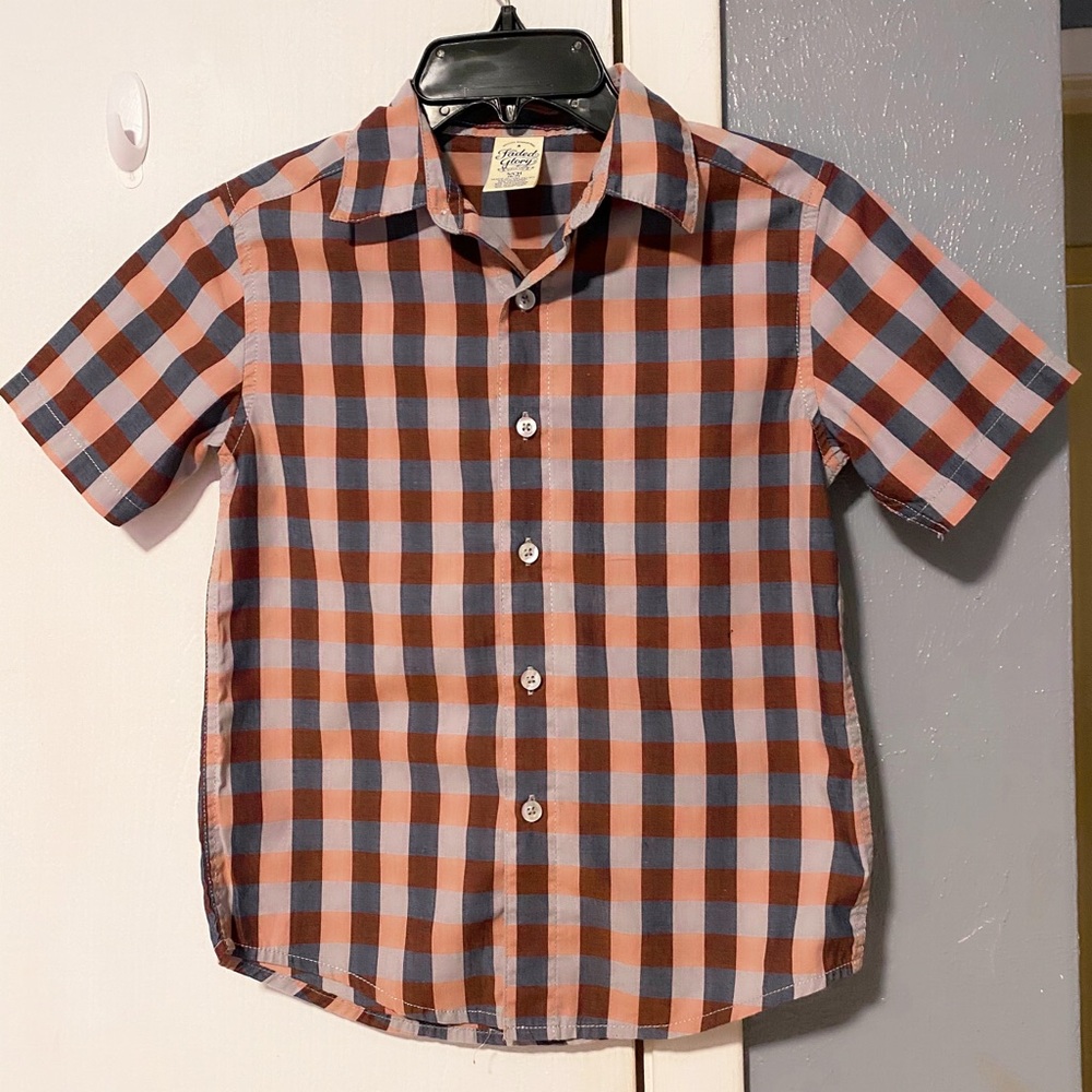Boys Plaid Short Sleeve Shirt
